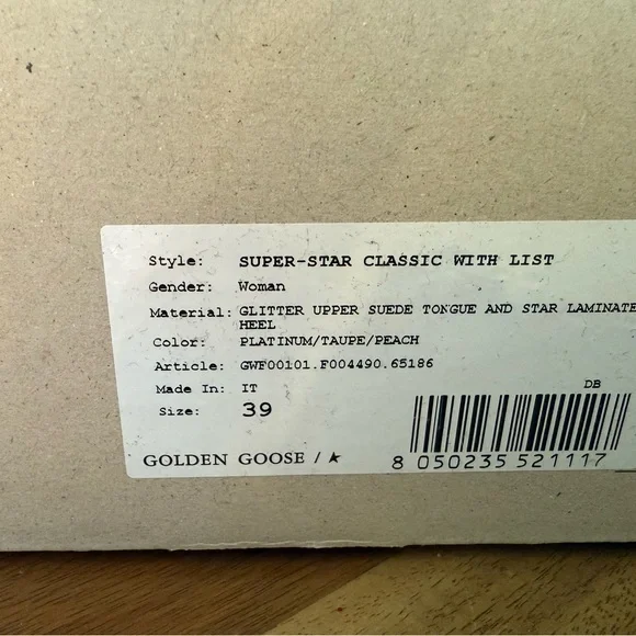 Authentic Golden Goose Glitter Sneakers, size 39. - Picture 2 of 4